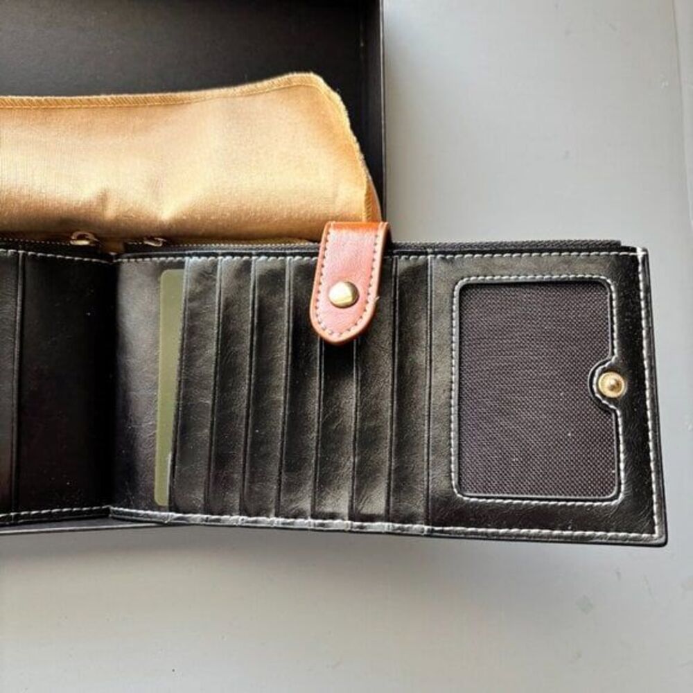 Women's Genuine Leather Wallet RFID Blocking Credit Card Holder Andoilt - Picture 6 of 6